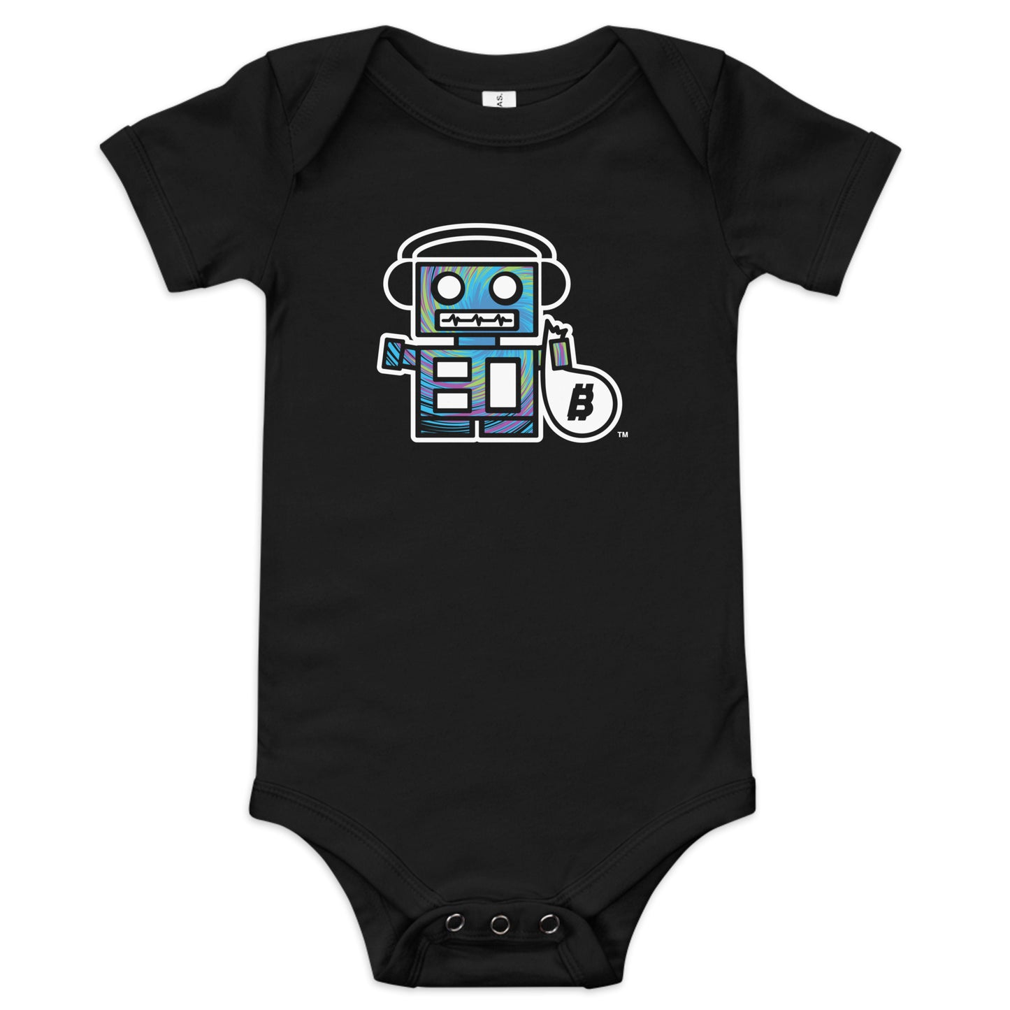 Tie Dye Bot - Black Onesie (Infant)