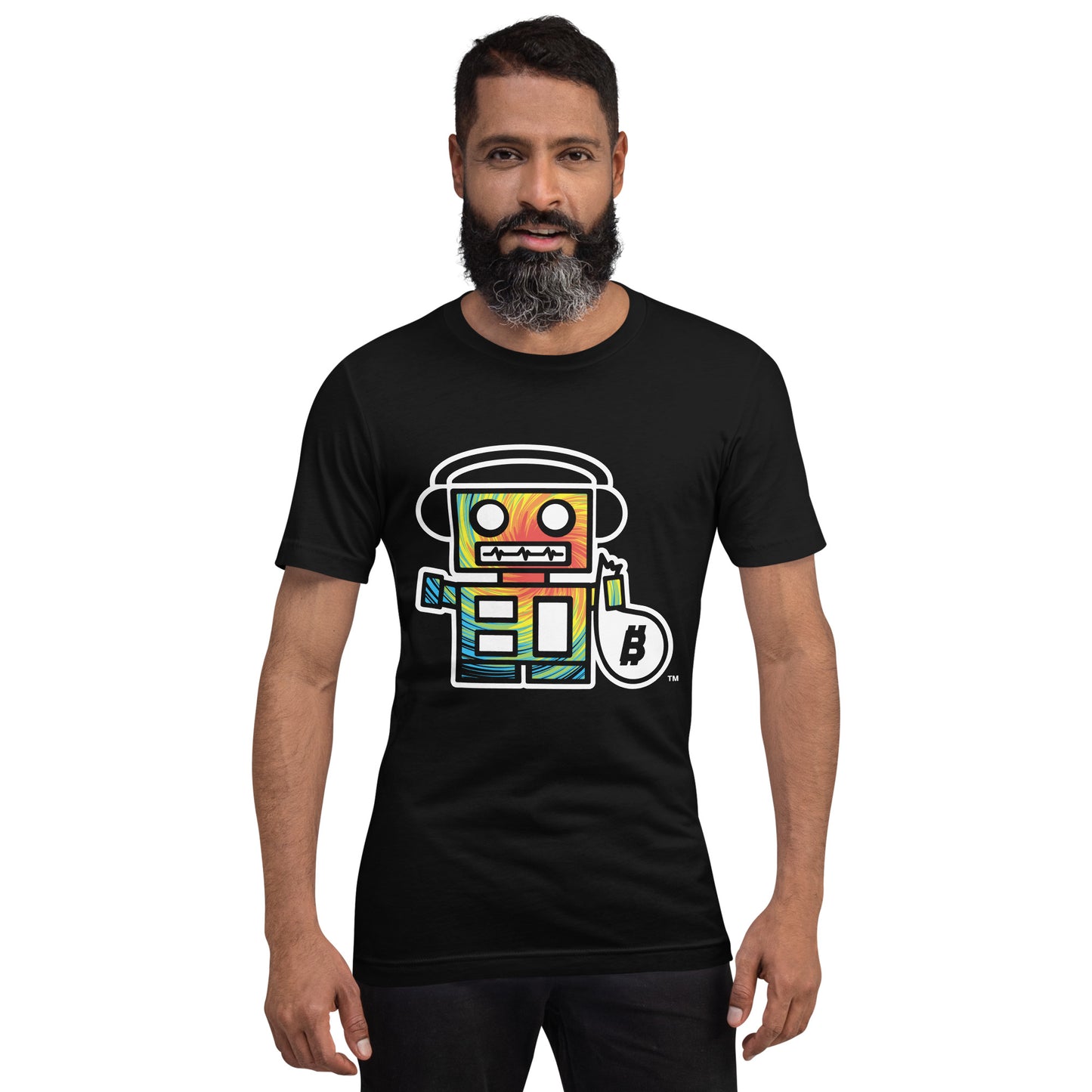 Tie Dye Bot (Original) - Black Unisex T-shirt