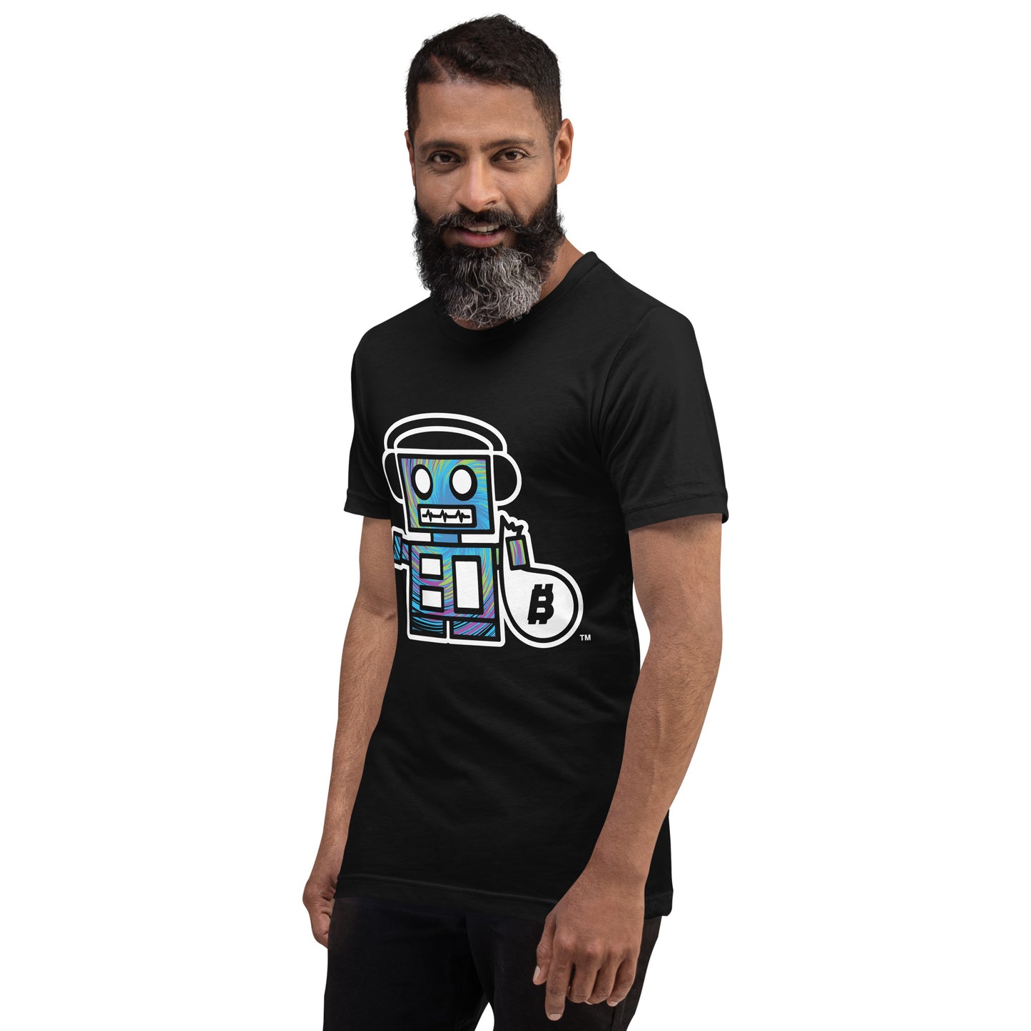 Tie Dye Bot - Black Unisex T-shirt