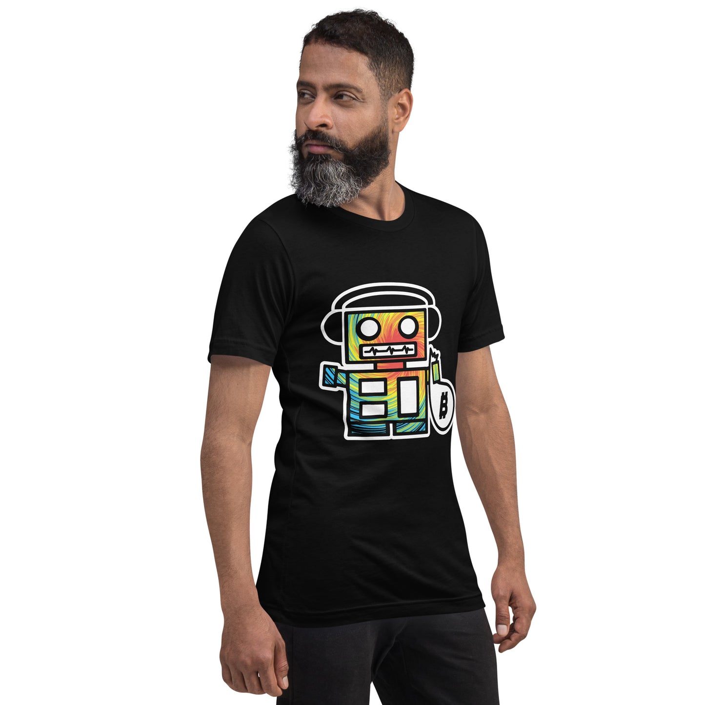 Tie Dye Bot (Original) - Black Unisex T-shirt